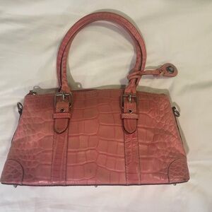 Dooney & Bourke Croc-Embossed Satchel in Pink